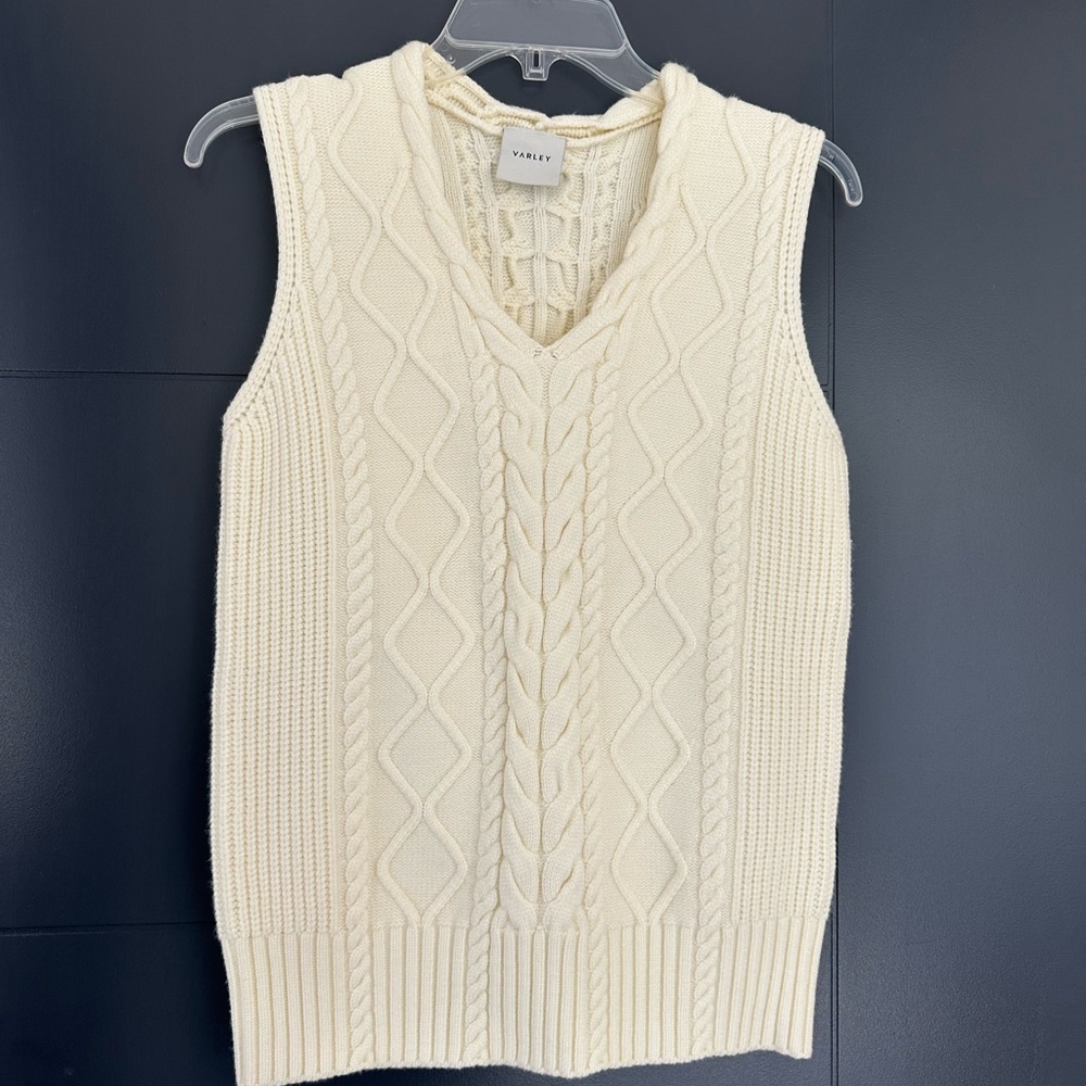 Varley Cable Knit Cream Sweater Tank